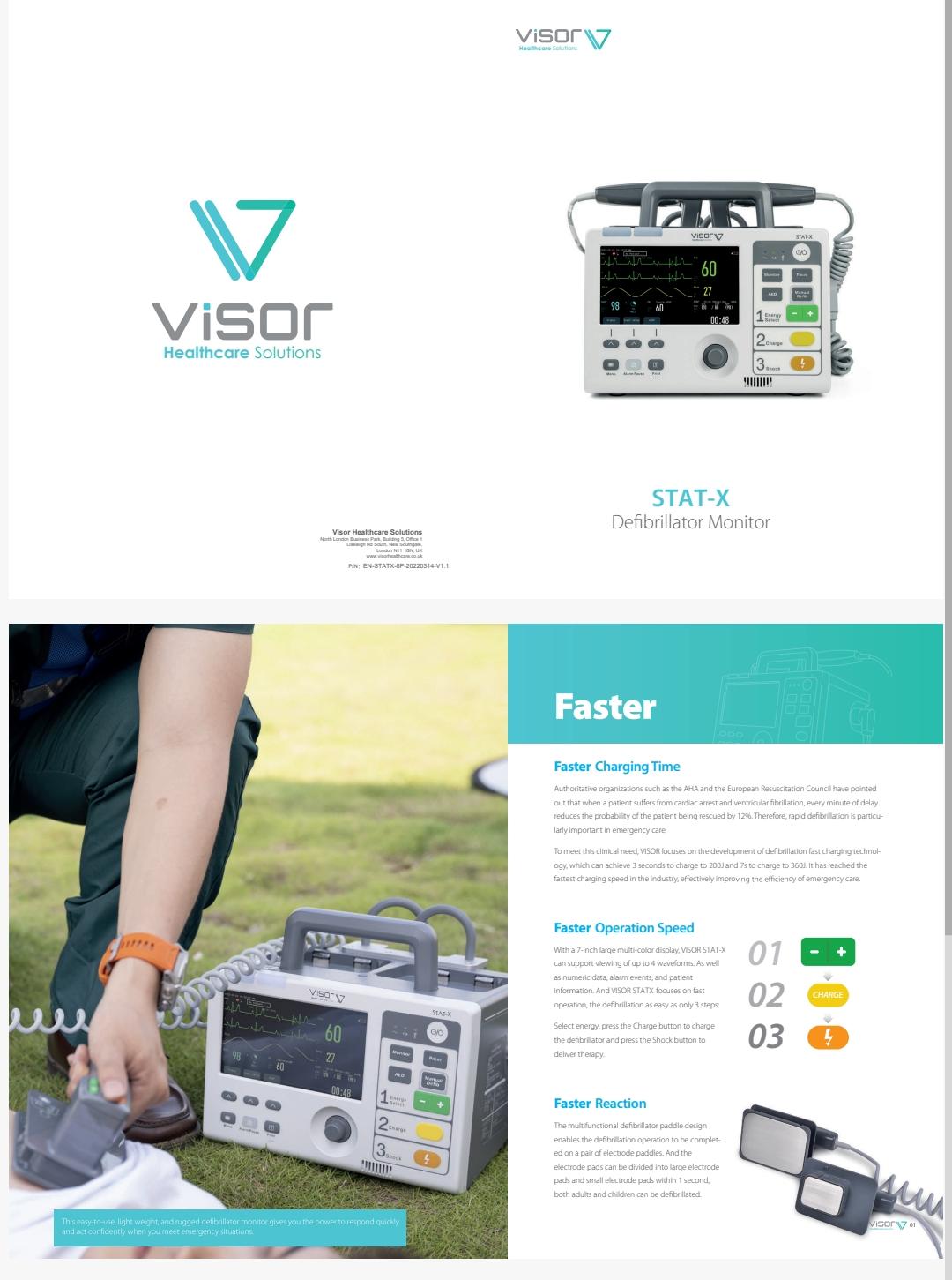 Defibrillator Biphasic with AED/Pacing Model: STATX Visor Healthcare (UK) - Image 2