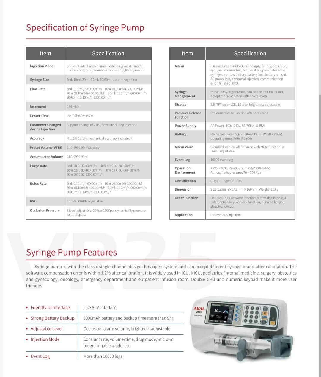Syringe Pump Model: VR25 Akai (China) - Image 2