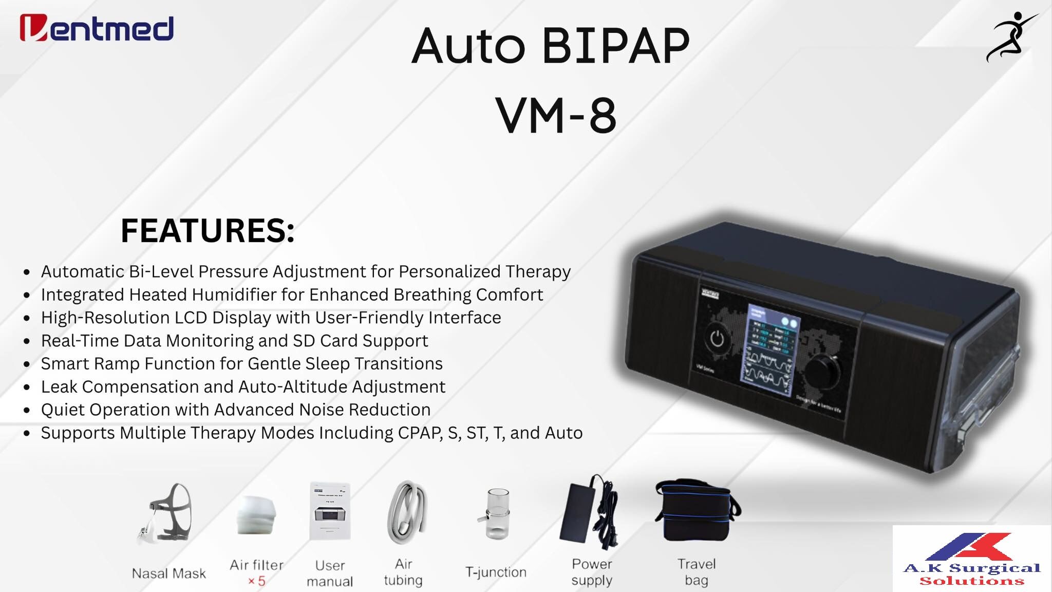 Bipap Machine Model: VM8 Ventmed (China)